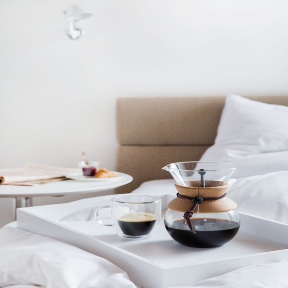 BODUM Pour over Coffee Maker w/ Permanent Filter, 34 oz/ 8 cup, Cork, scoop - Picture 7 of 12